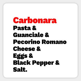 Carbonara Ingredients Magnet